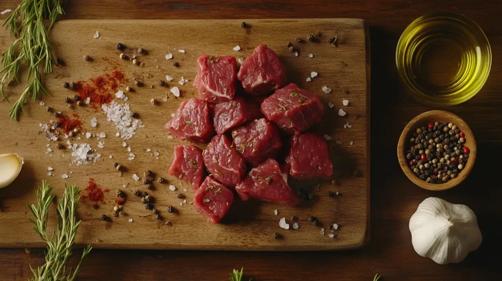 Seasoning beef for stewing