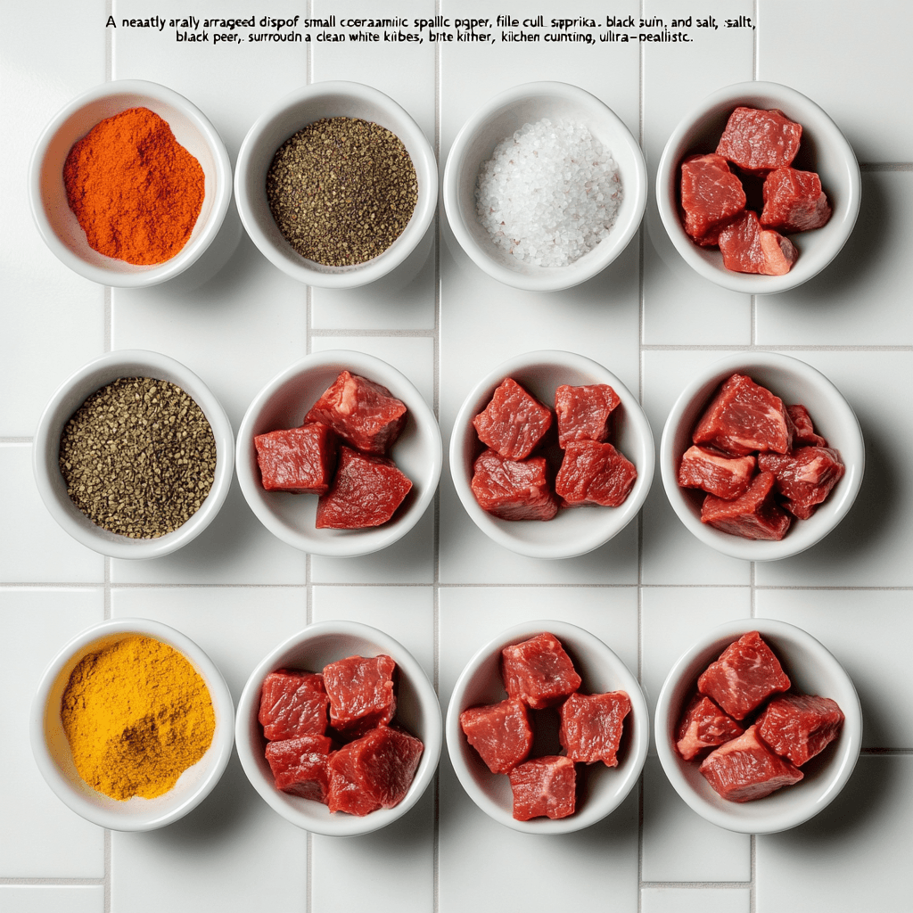 Seasoning beef for stewing