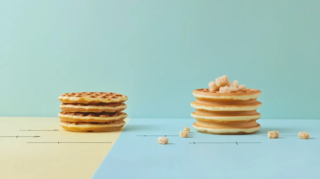 Blood sugar levels chart comparing waffles and pancakes
